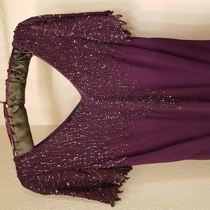 J Kara Women's Dress A-Line Beaded Handkerchief Hem Midibrand: J Kara